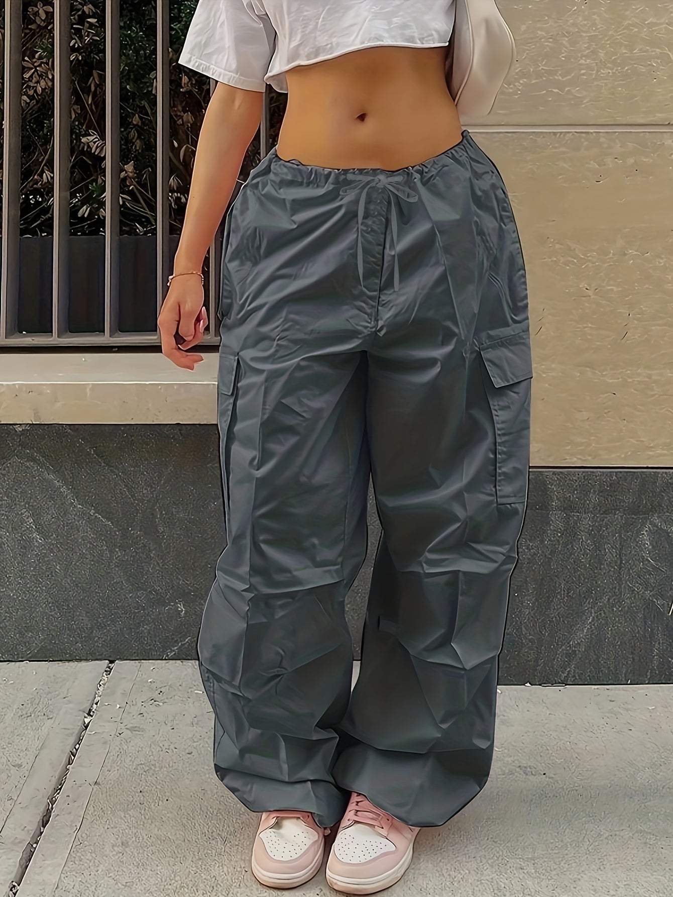 Loose Drawstring Cargo Pants