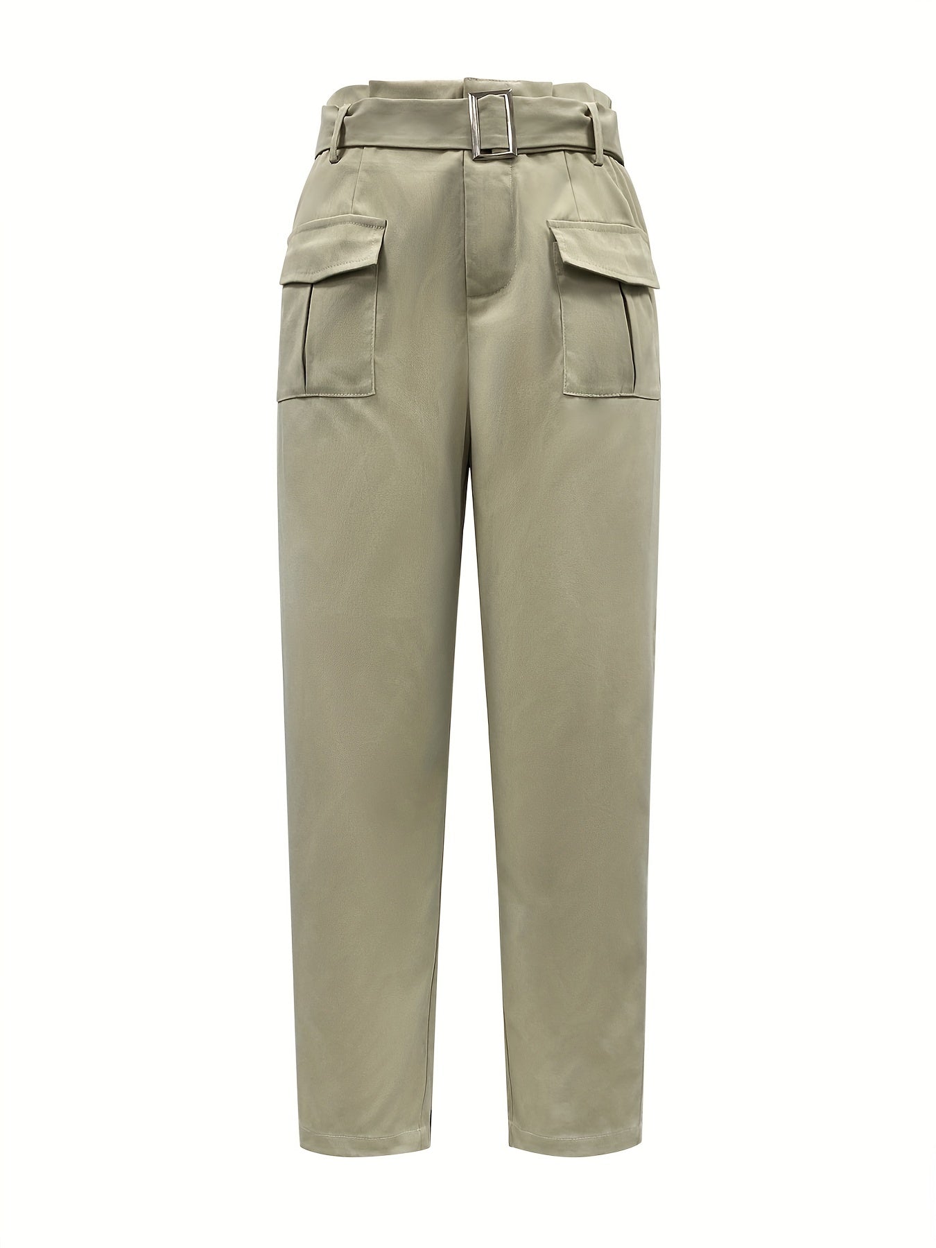 Sky Blue High-Waisted Straight-Leg Trousers