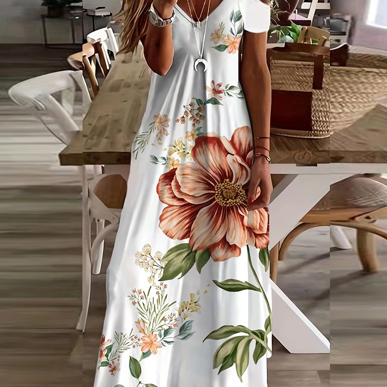 Floral Print Maxi Dress