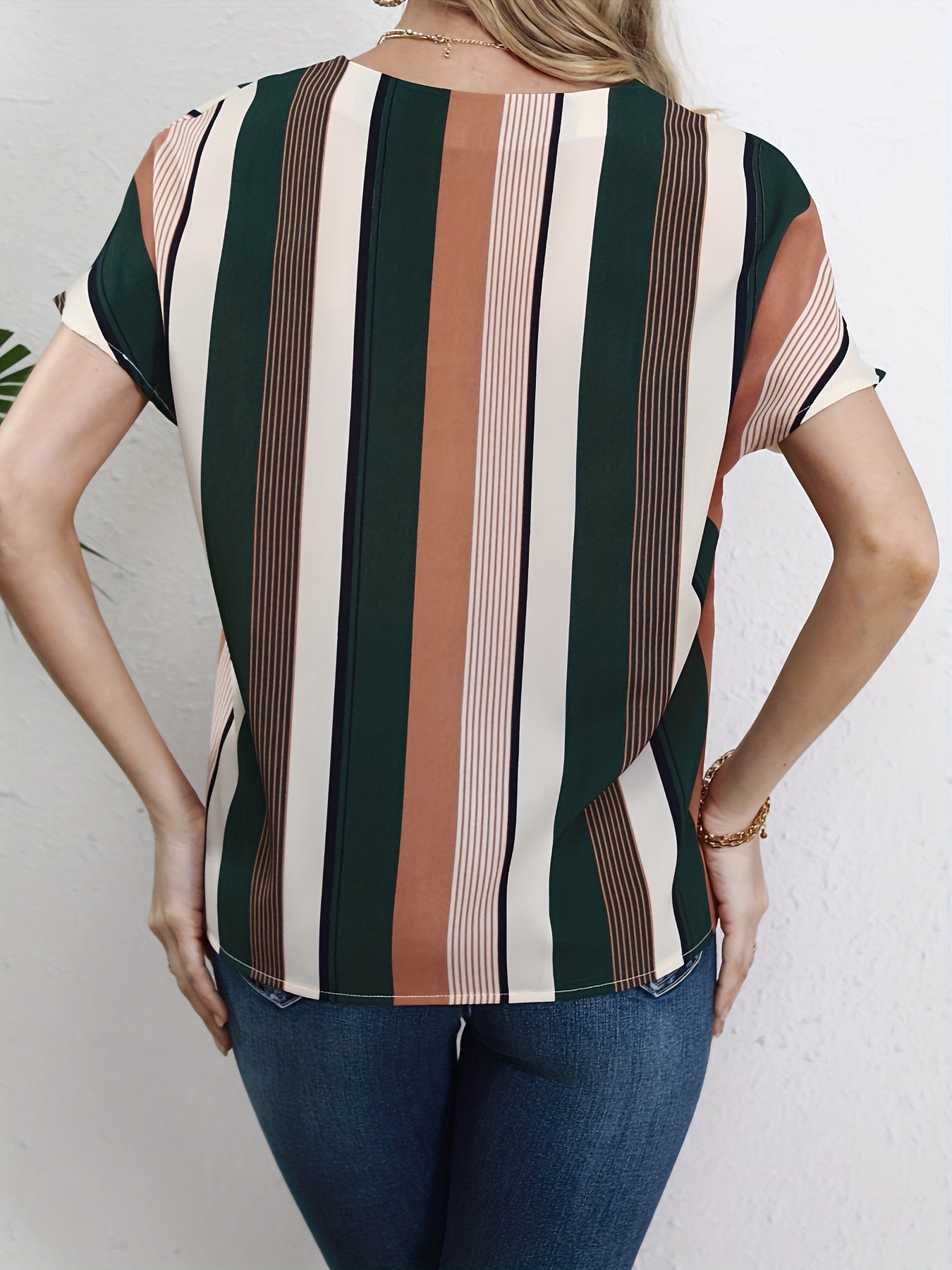 A Versatile V-Neck Top for Polished Casual Style.