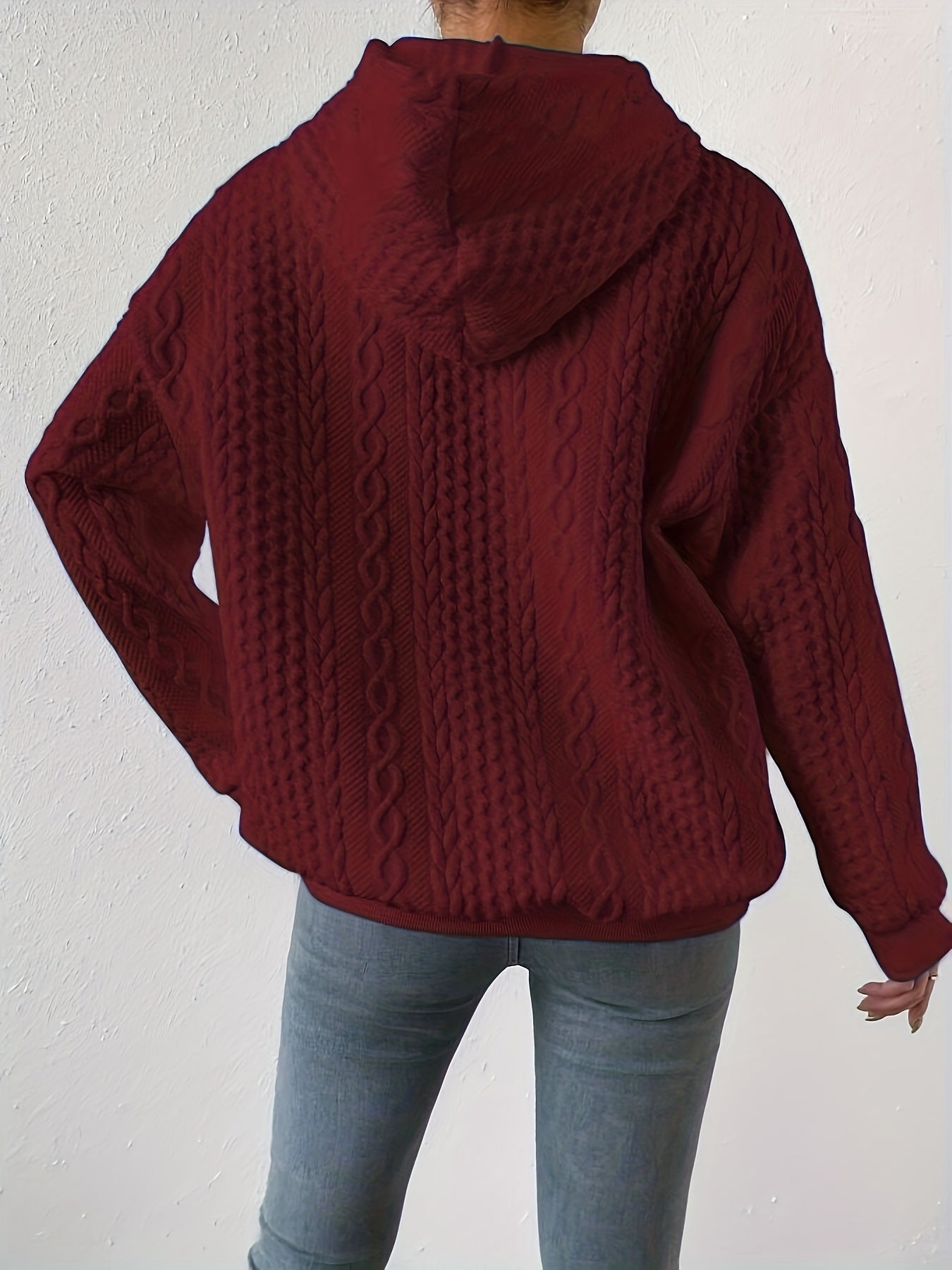 Women's White Textured Cable