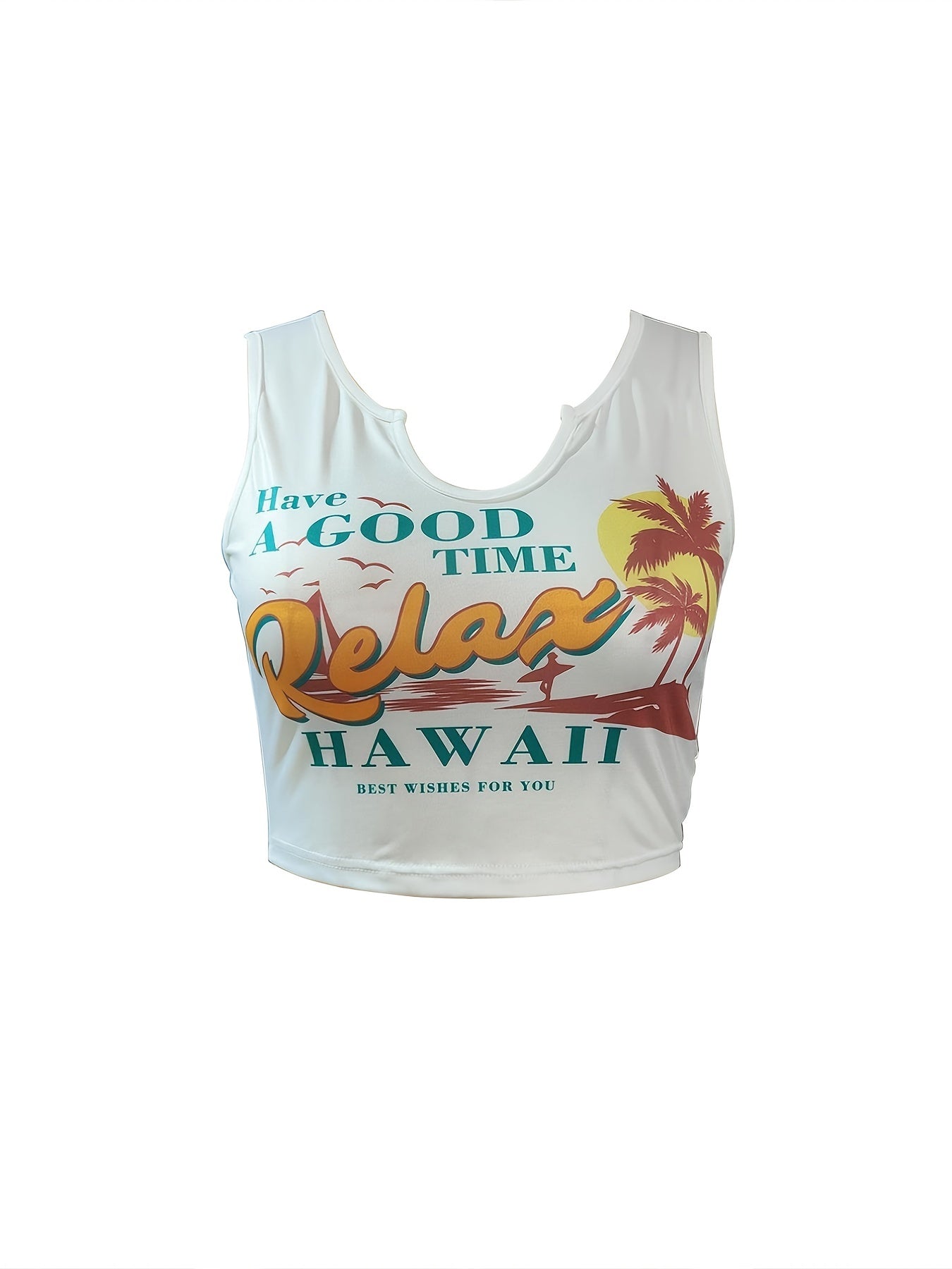 Coconut Tree Print Holiday Tank Top