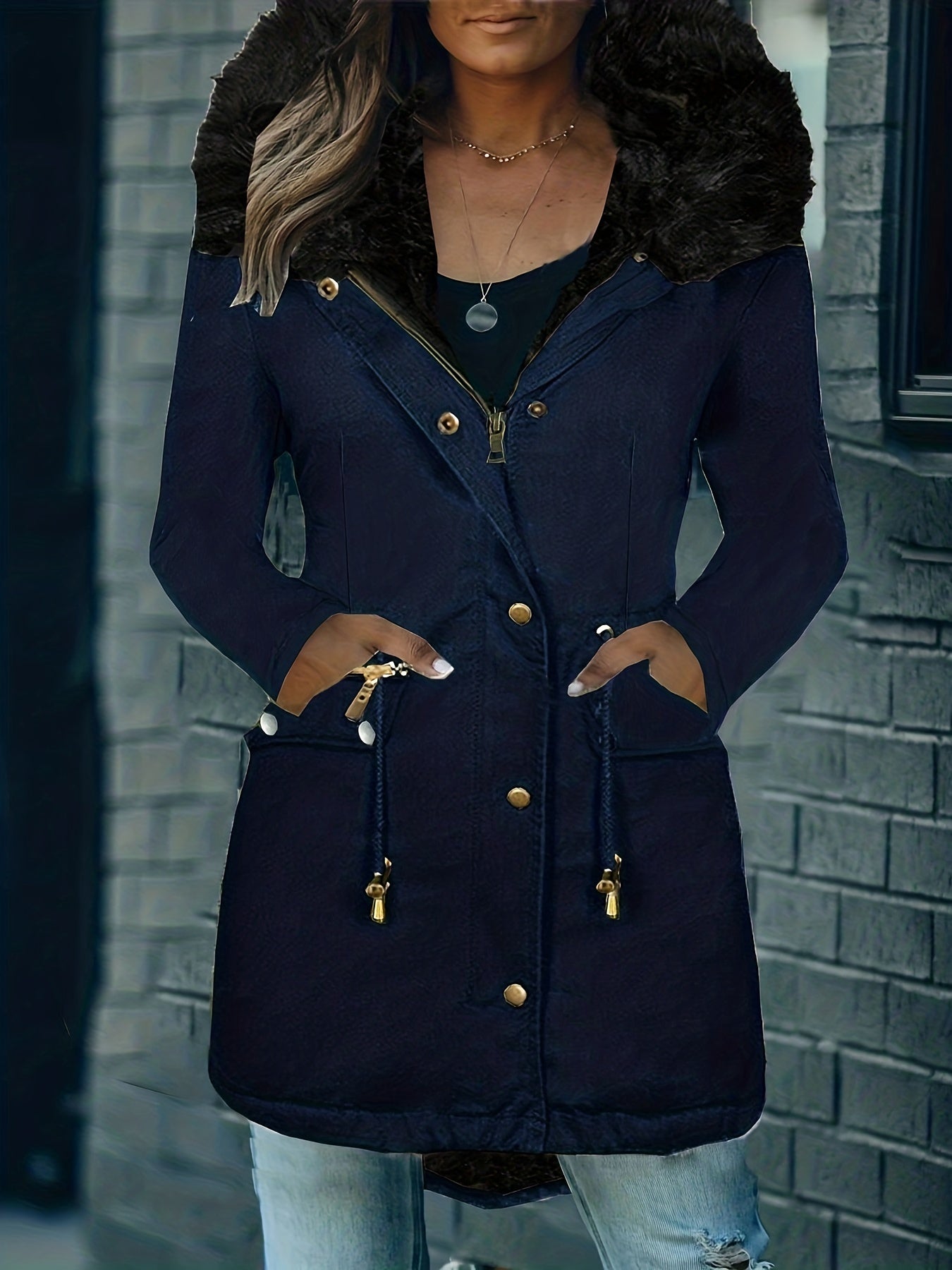 Luxury Black Parka/Gold Zippers