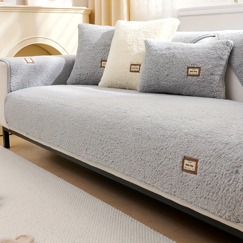 Cozy Teddy Fleece Anti-Slip Sofa