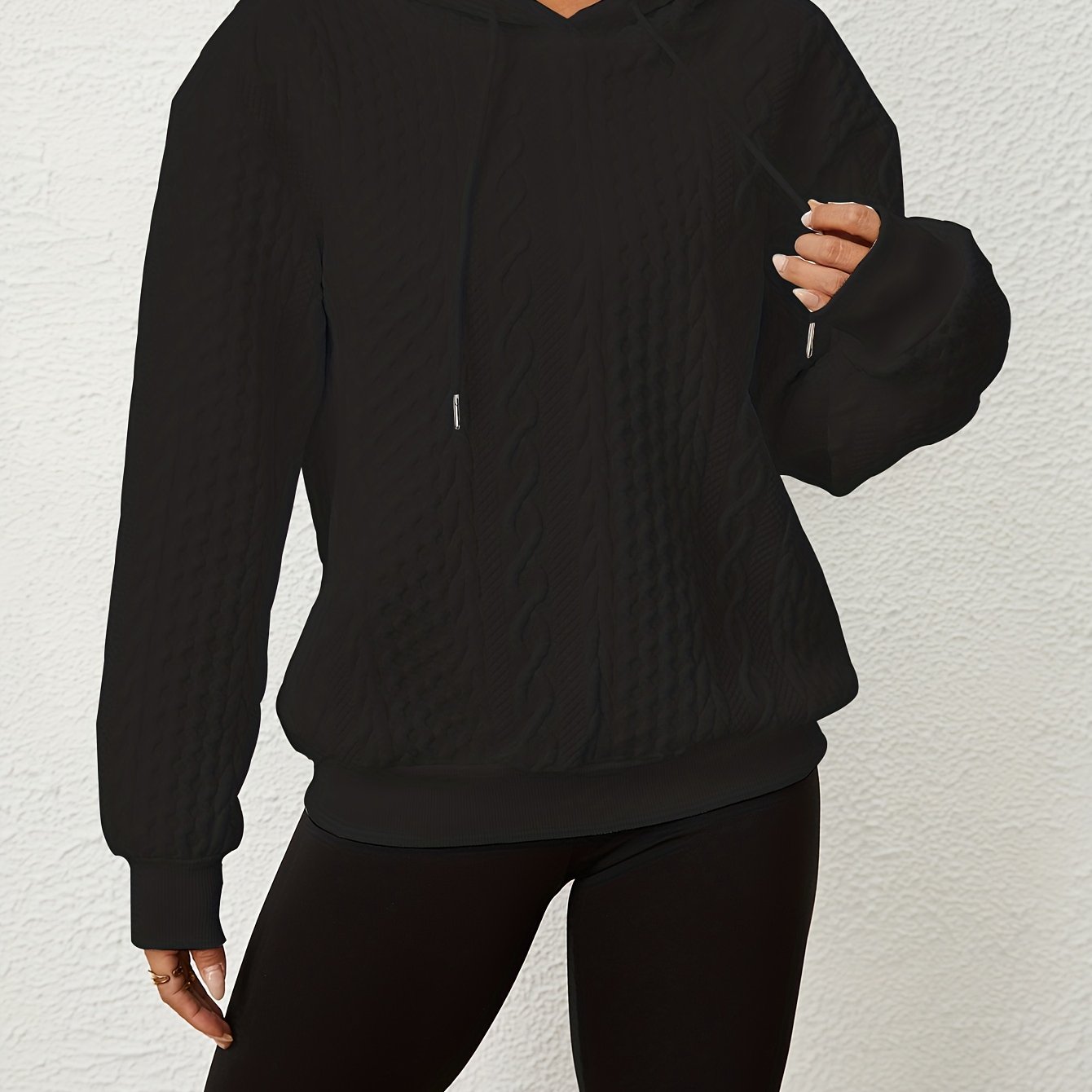 Women's White Textured Cable