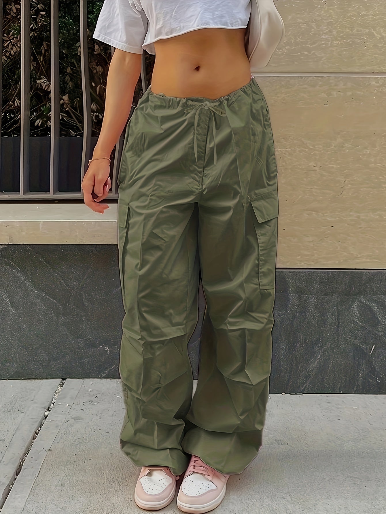 Loose Drawstring Cargo Pants