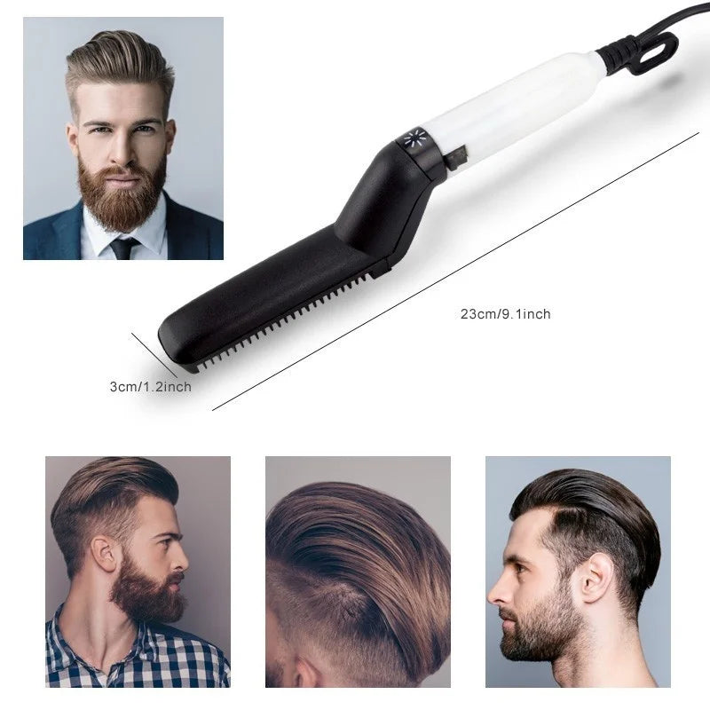 Electric Hair and Beard Straightening Brush