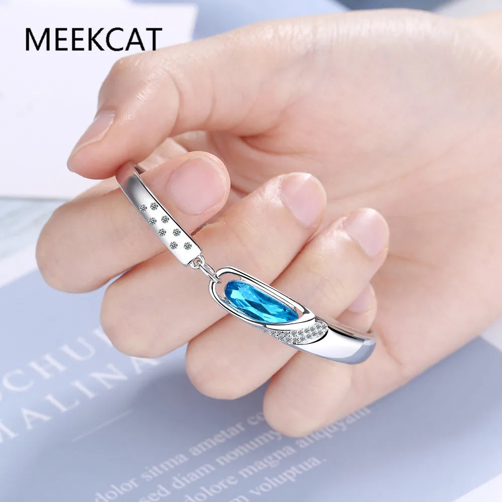 MEEKCAT Blue Gem Open Bangle