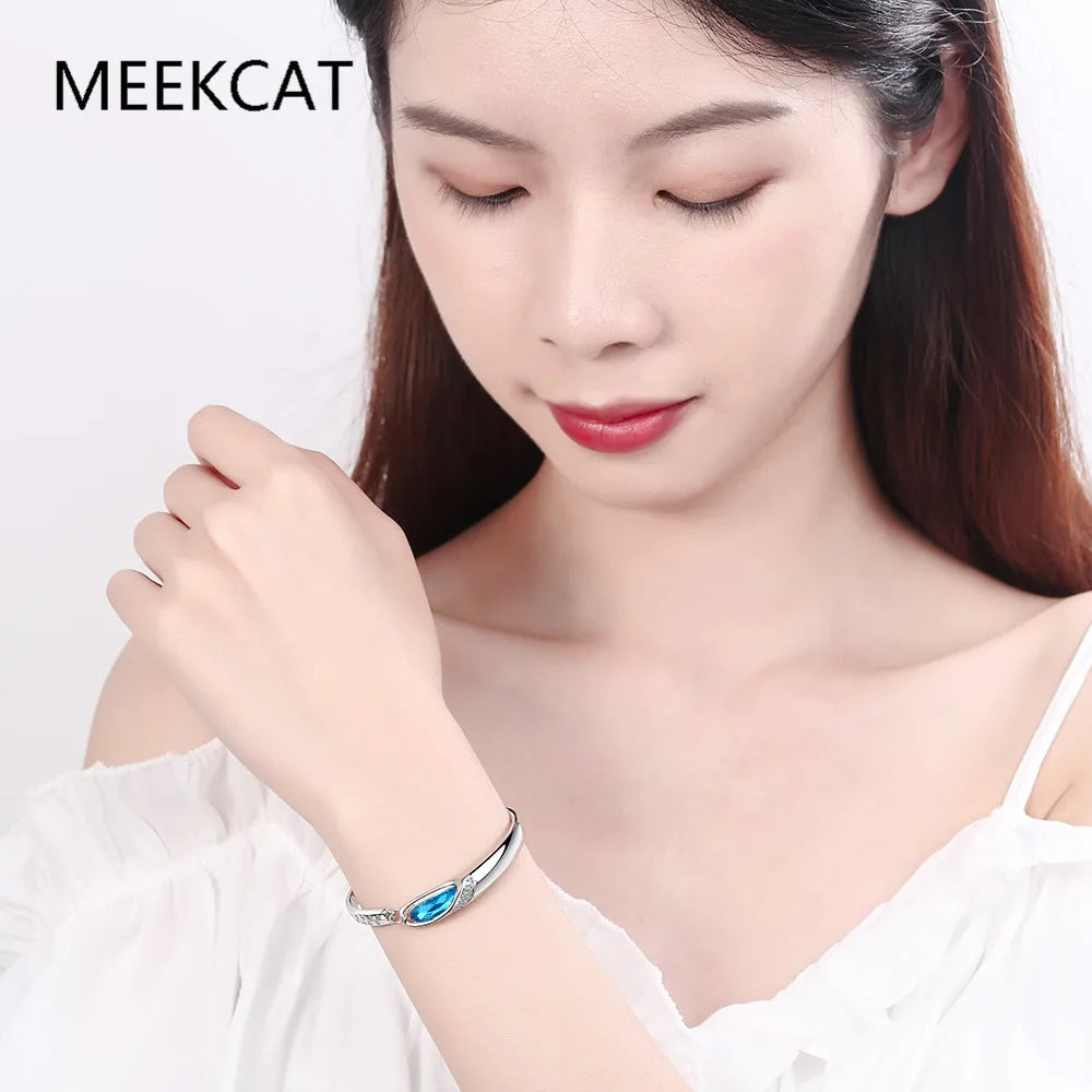 MEEKCAT Blue Gem Open Bangle