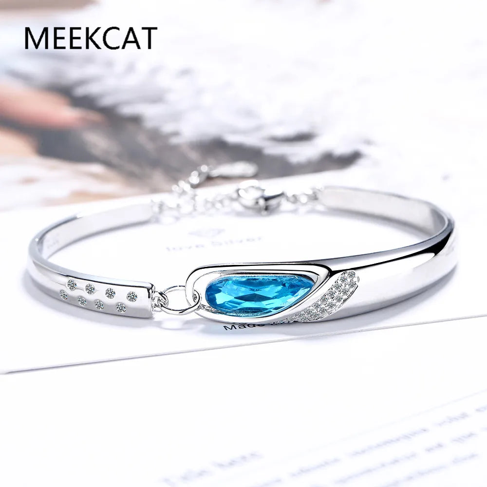MEEKCAT Blue Gem Open Bangle
