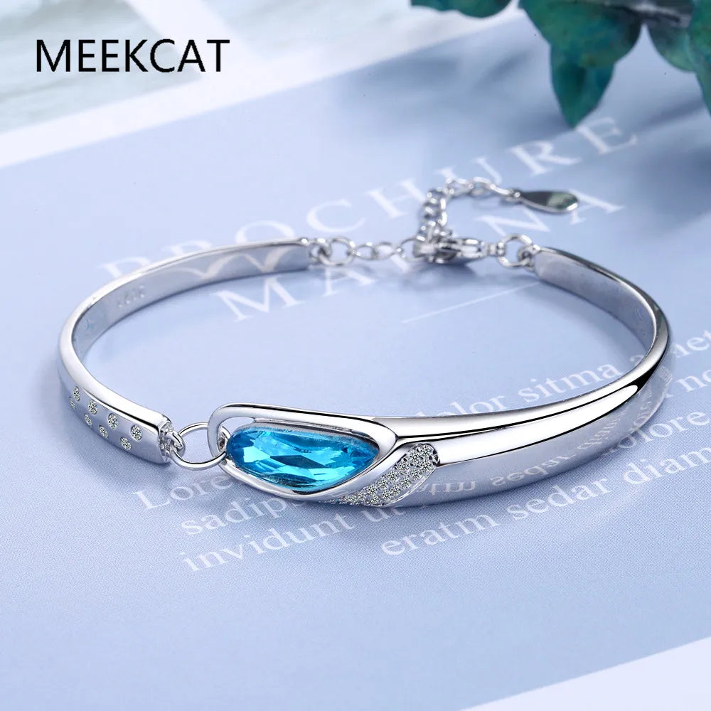 MEEKCAT Blue Gem Open Bangle