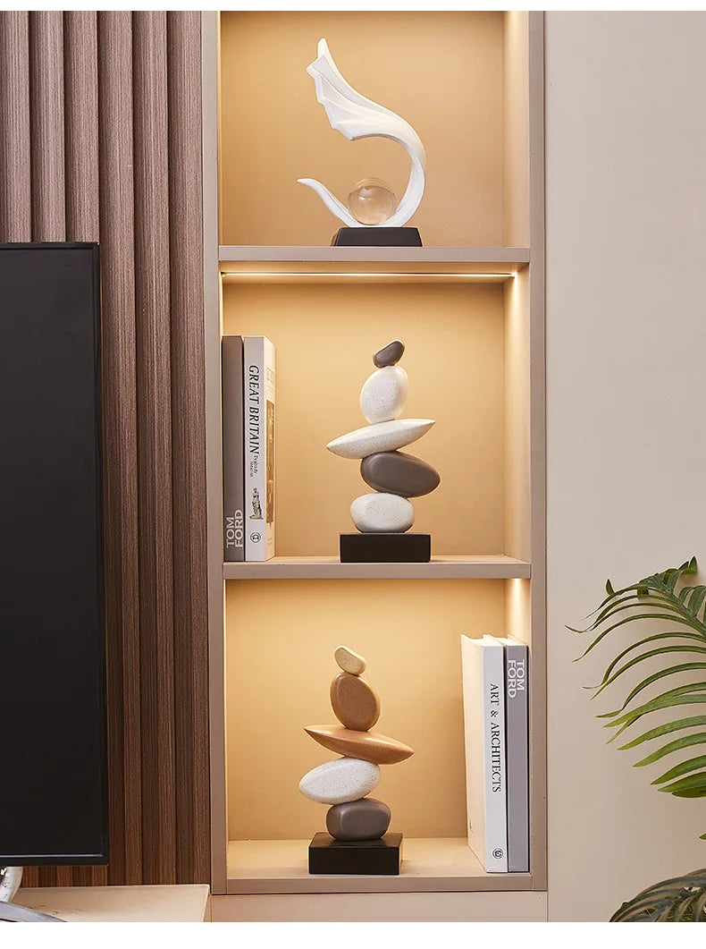 Zen Balancing Stone Sculpture Details