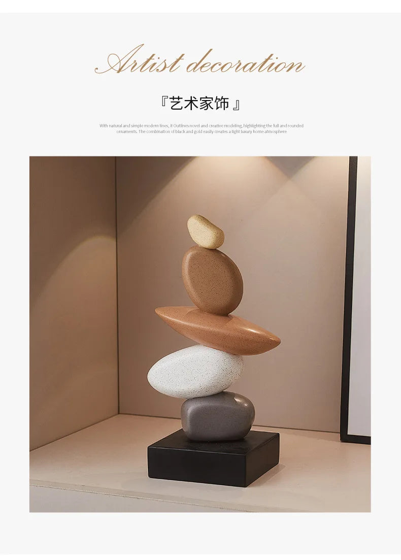 Zen Balancing Stone Sculpture Details