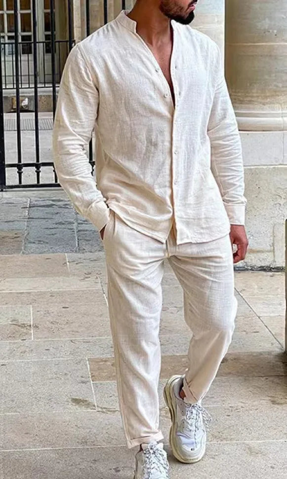 Linen V-Neck Resort Set