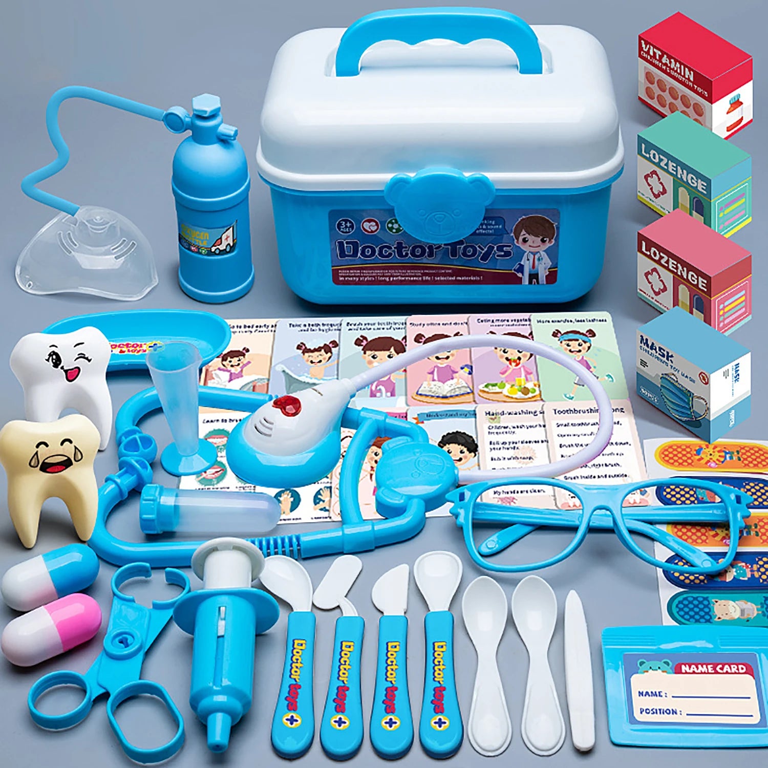 Children's doctor toy set, toolbox, medical play
