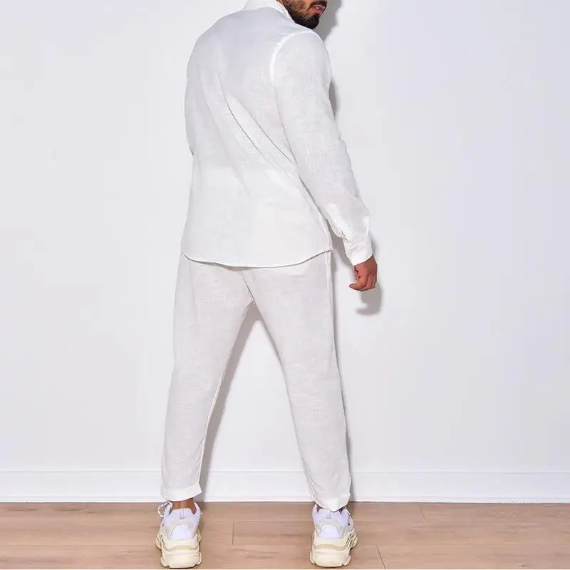 Linen V-Neck Resort Set