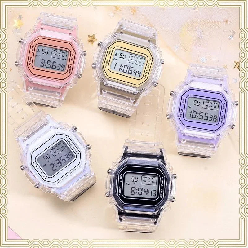 Trendy Y2K Transparent Digital Sport Watch