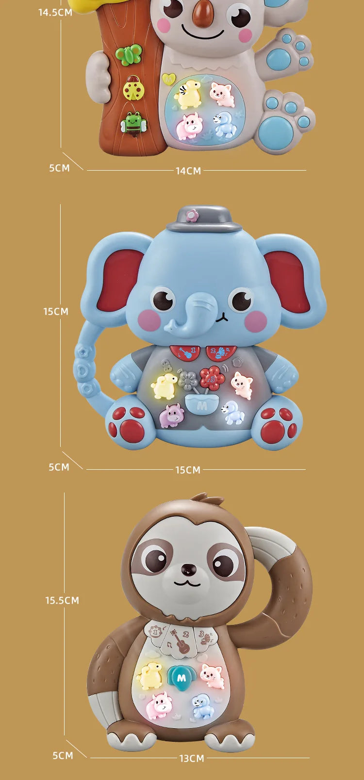 Toddlers Toys Electronic Keyboard Cartoon Lion Animal