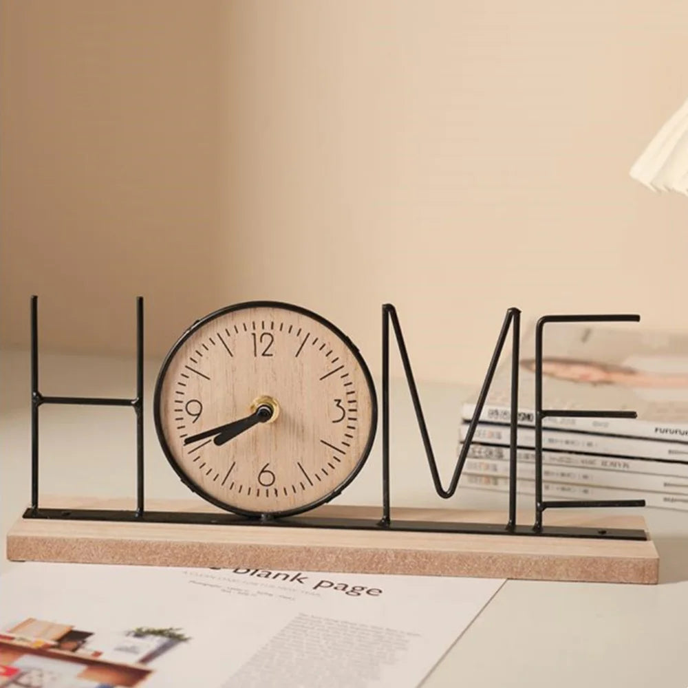Wire Word 'LOVE HOME' Desktop Clock Set