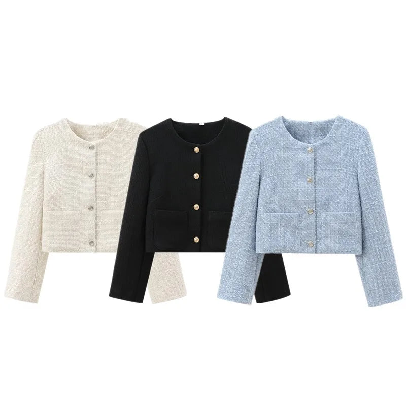 Autumn New Women's Faion Coat Coarse round