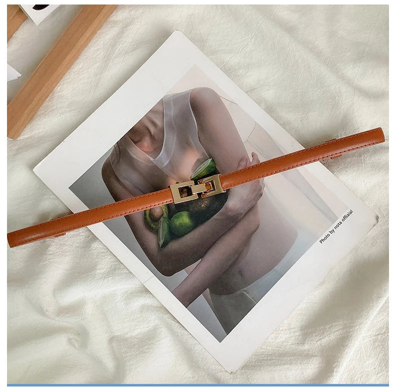 Gold Buckle Cinch Belt