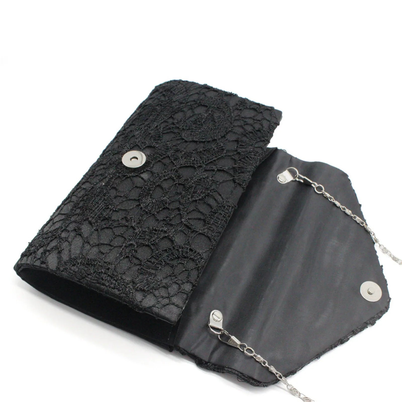 Elegant Black Lace Evening Clutch