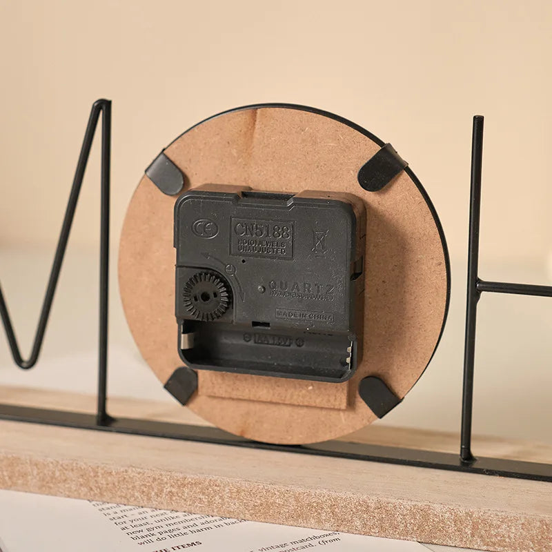 Wire Word 'LOVE HOME' Desktop Clock Set