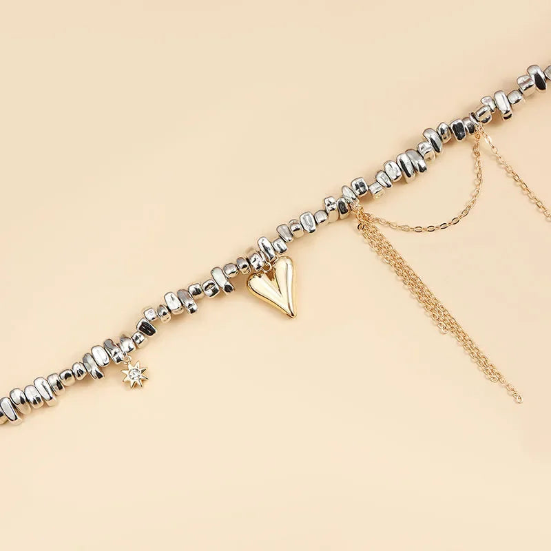 Sparkling Riviera Choker with Crystal Heart Pendant