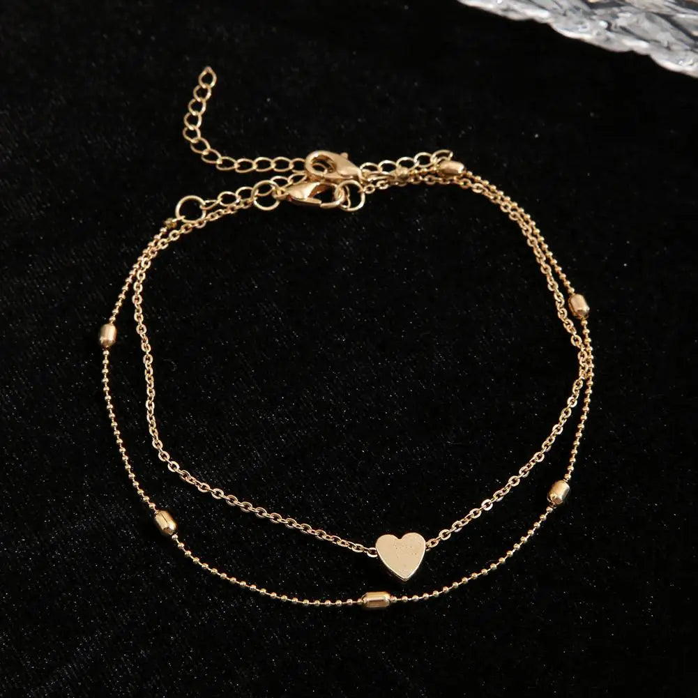 Delicate Gold & Silver Charm Anklet Collection