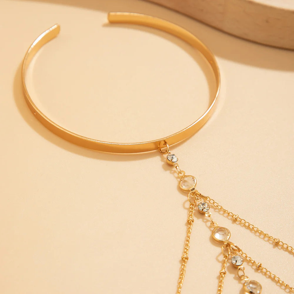 Layered Gold Crystal Arm Cuff