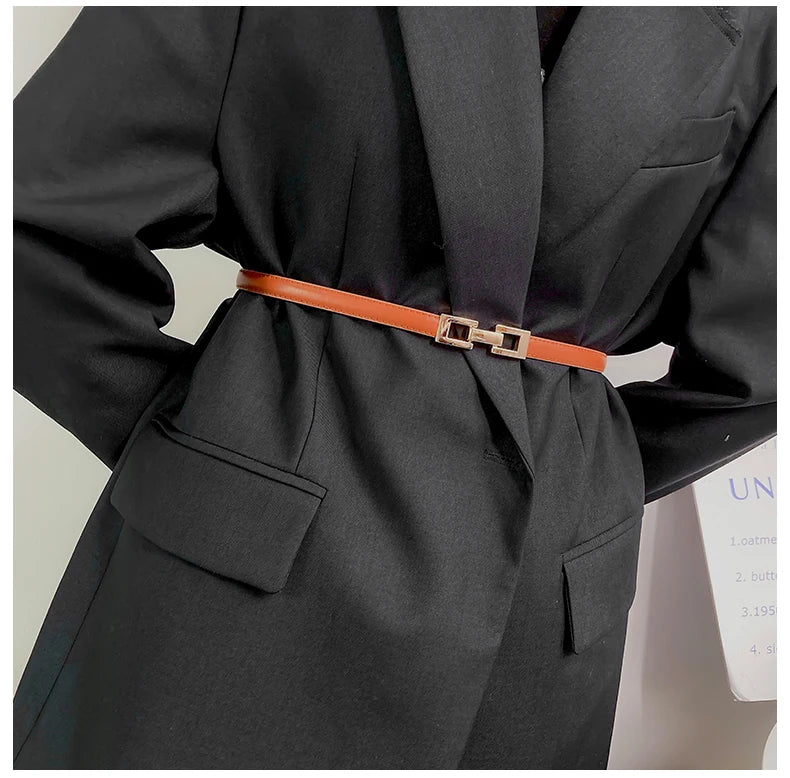 Gold Buckle Cinch Belt