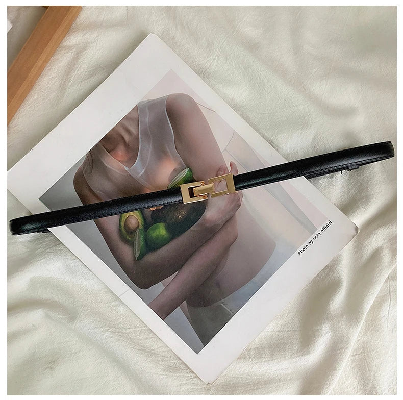 Gold Buckle Cinch Belt