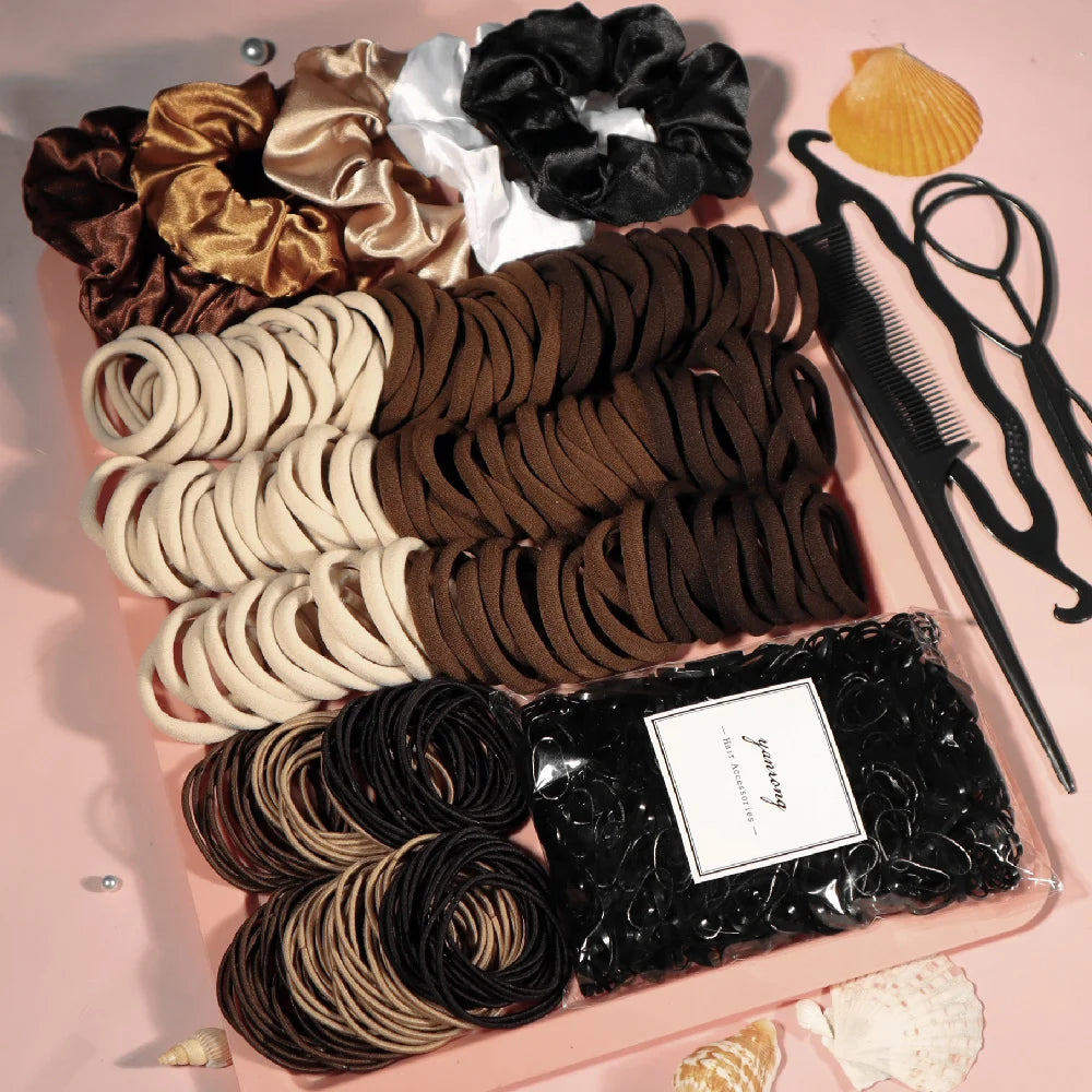 Bulk Elastic & Scrunchie Kit (Neutral Shades)