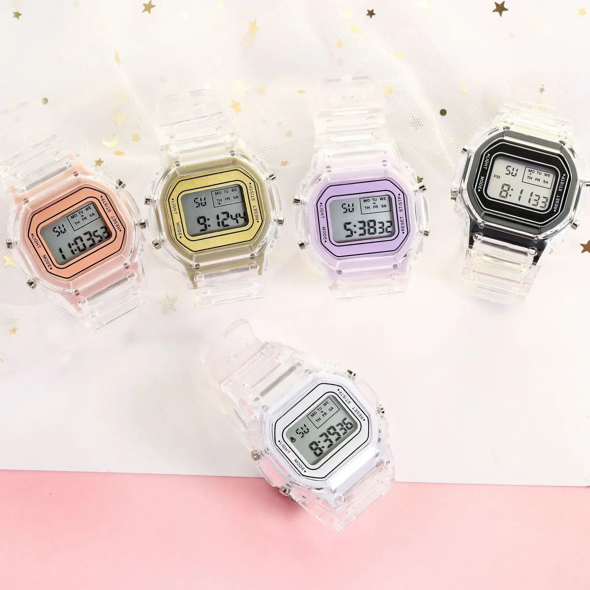 Trendy Y2K Transparent Digital Sport Watch