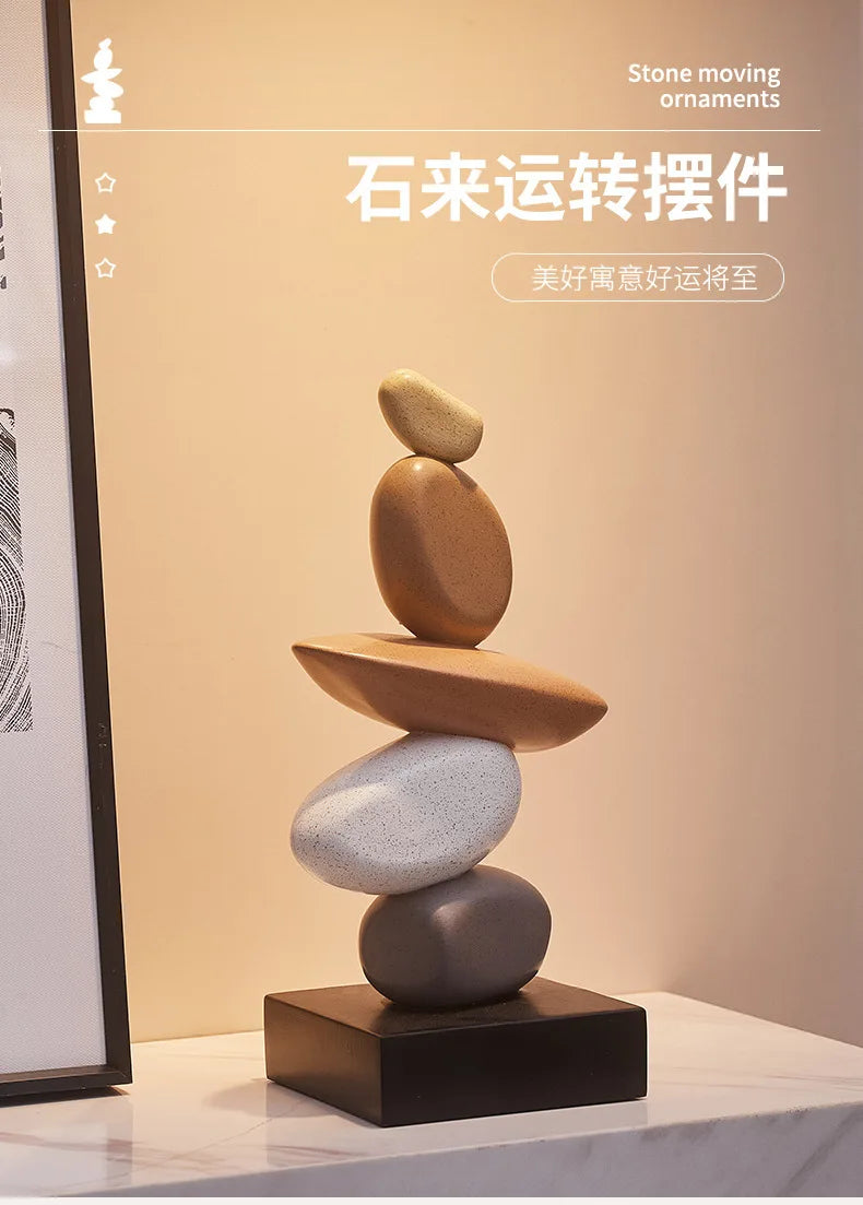 Zen Balancing Stone Sculpture Details