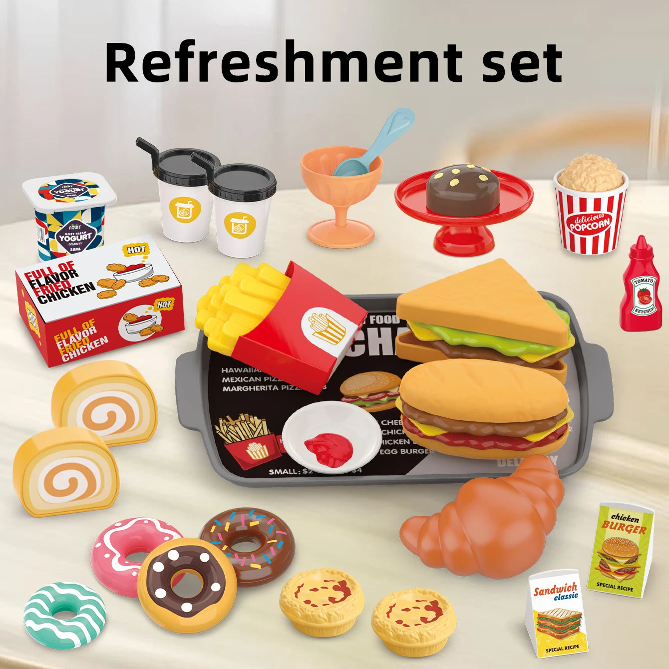 Deluxe Pretend Play Pizza & Meal Set