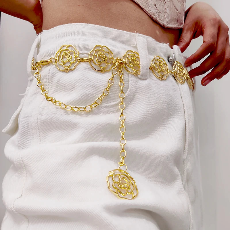 Filigree Rose Gold Chain Belt