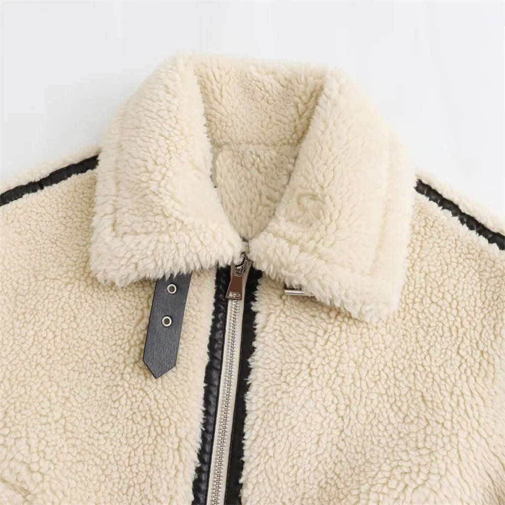 Cropped Teddy Fleece Bomber