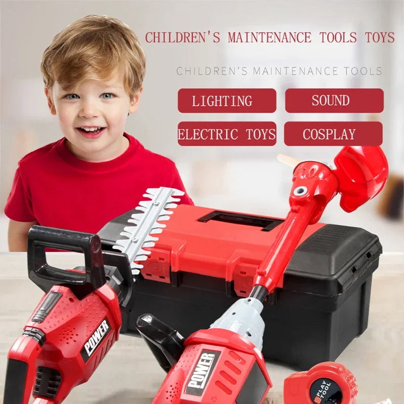 Children Electric Toolbox Pretend Play