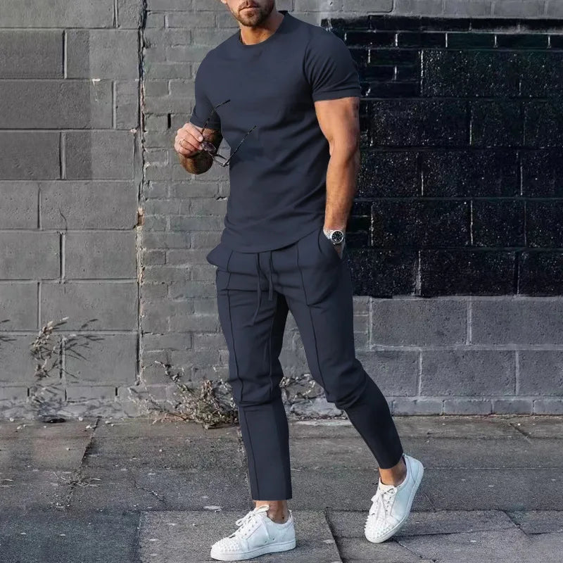 The Clean Slate: Premium White T-Shirt & Jogger Kit.