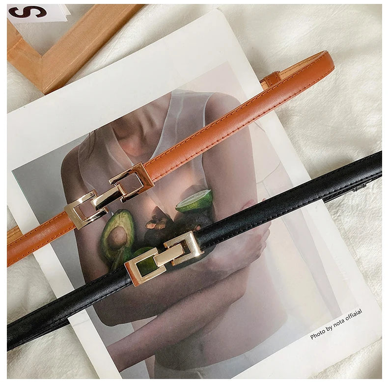 Gold Buckle Cinch Belt