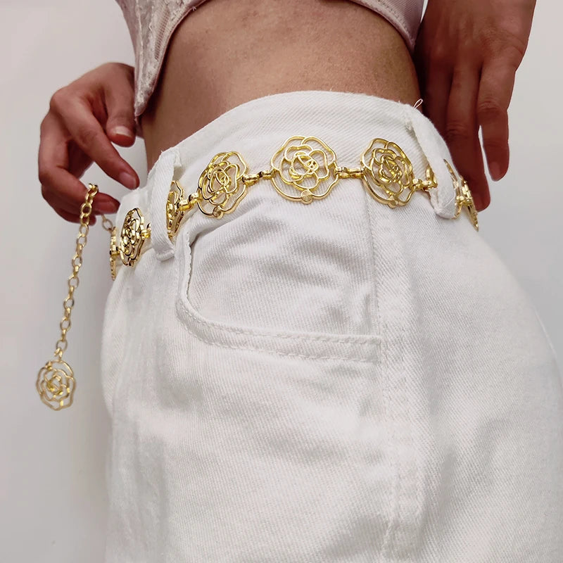Filigree Rose Gold Chain Belt
