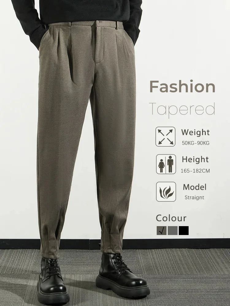 Tapered Pleated Casual Trousers