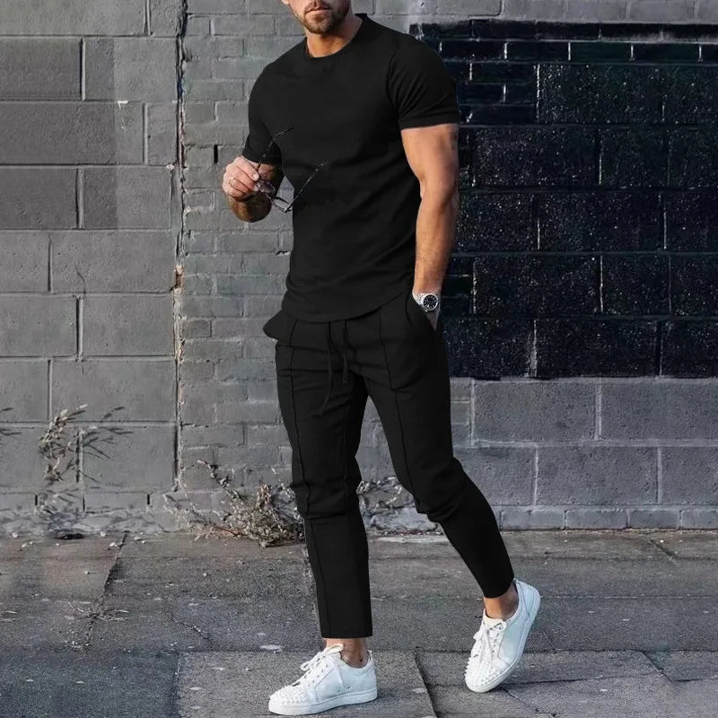 The Clean Slate: Premium White T-Shirt & Jogger Kit.