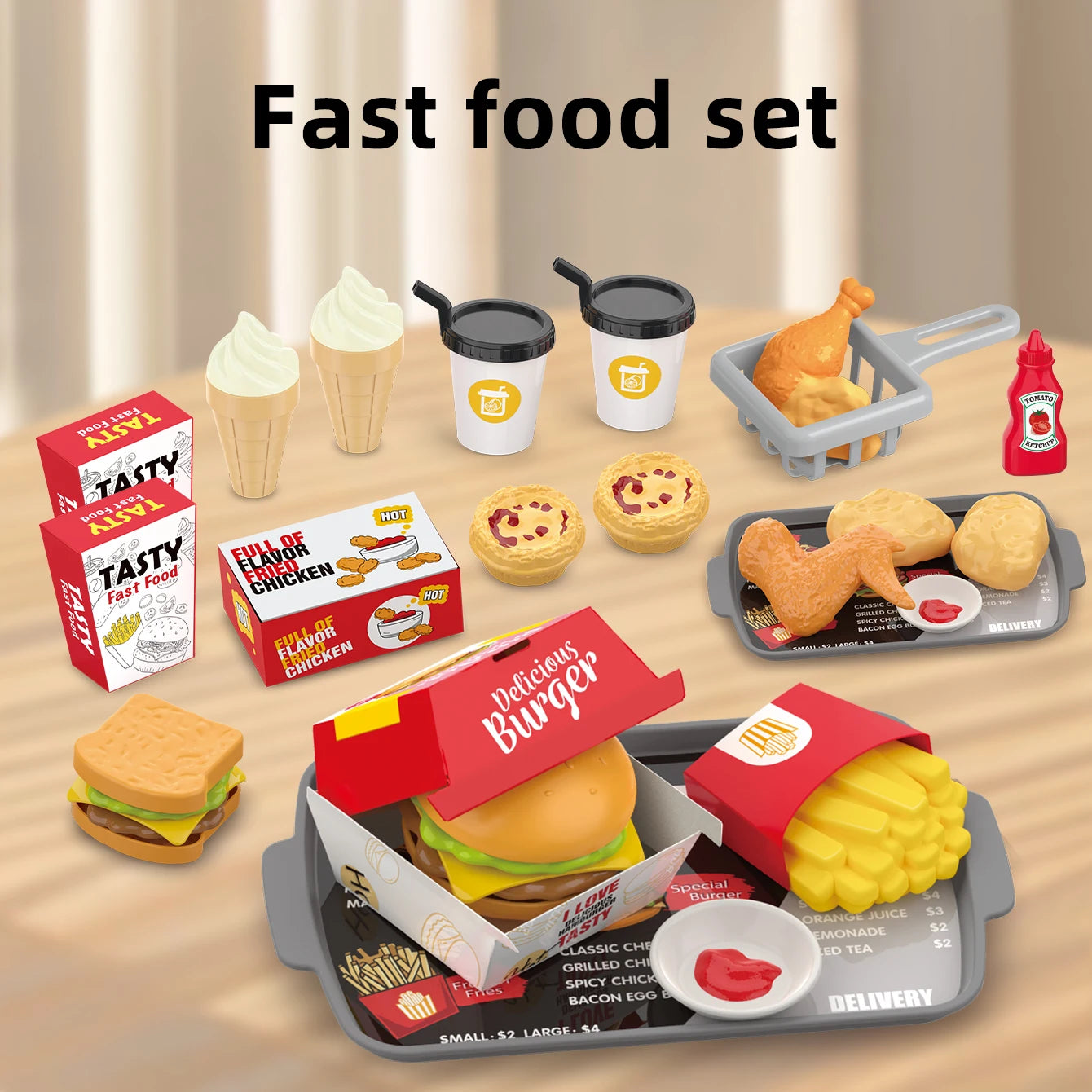 Deluxe Pretend Play Pizza & Meal Set