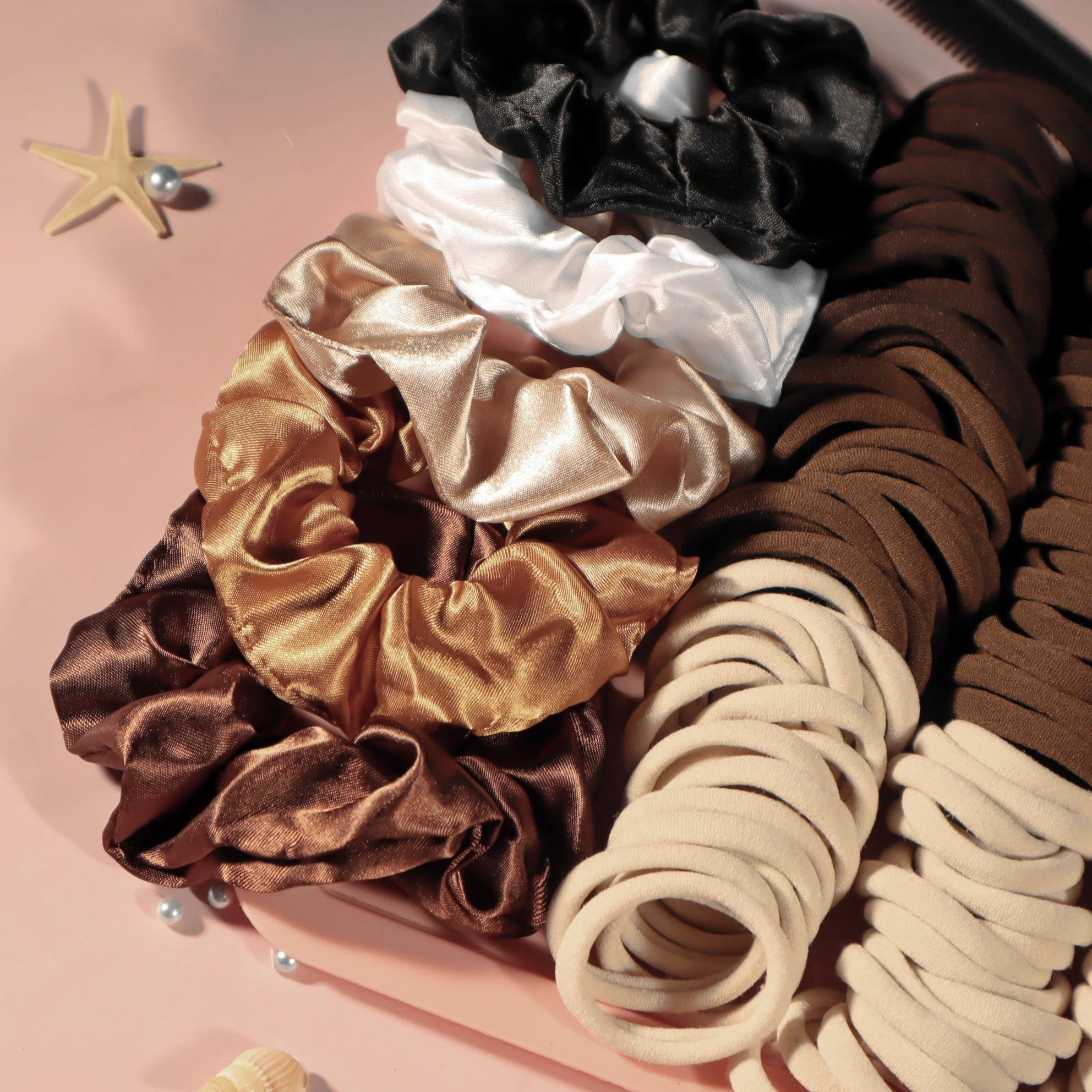 Bulk Elastic & Scrunchie Kit (Neutral Shades)