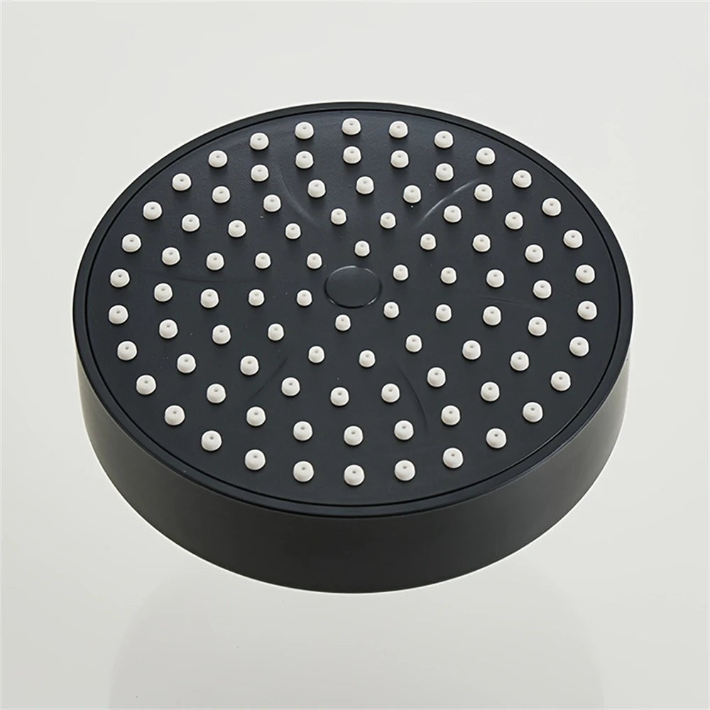 Round Matt Black Rainfall Shower Head