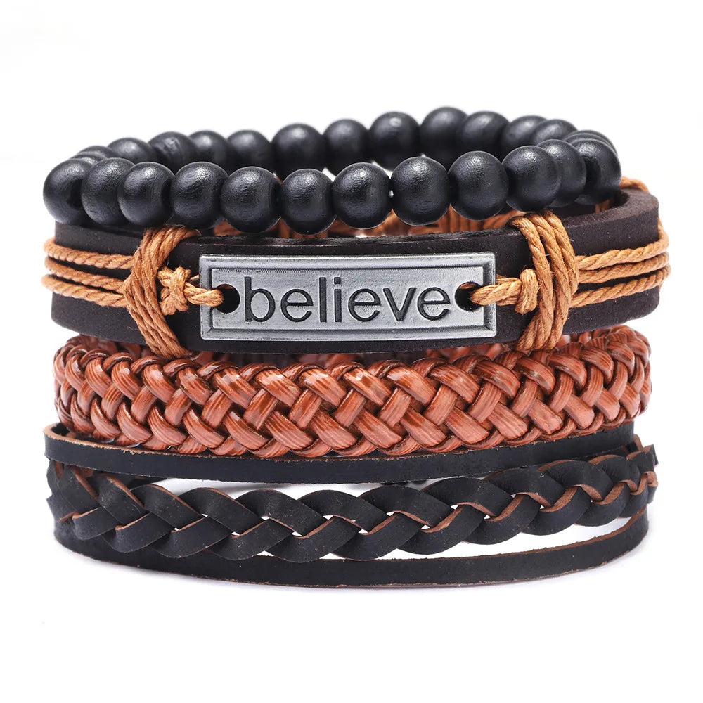 Multi-Layer Leather Bracelet Set