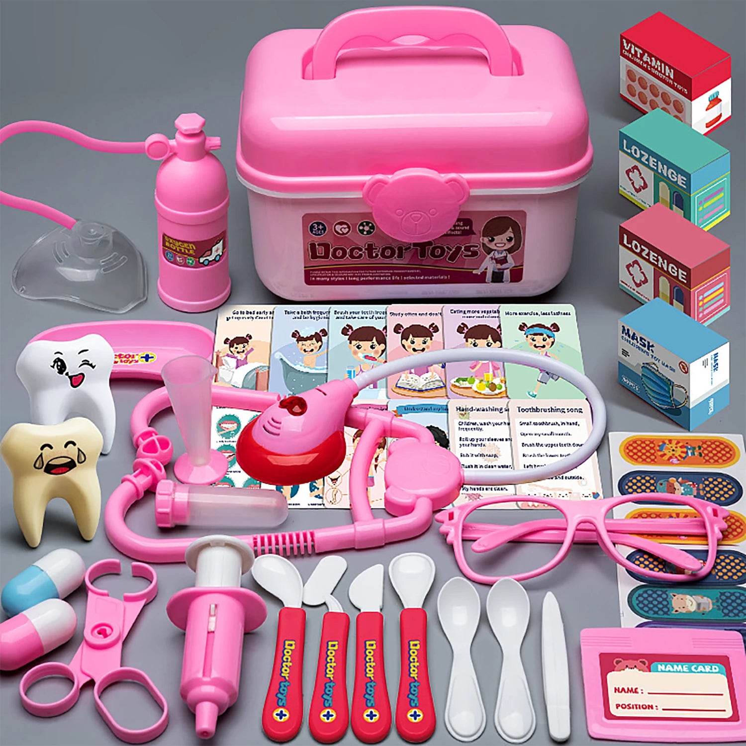 Children's doctor toy set, toolbox, medical play