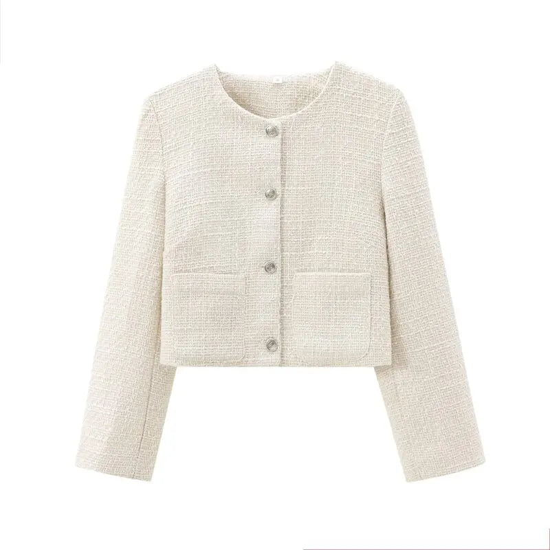 Autumn New Women's Faion Coat Coarse round